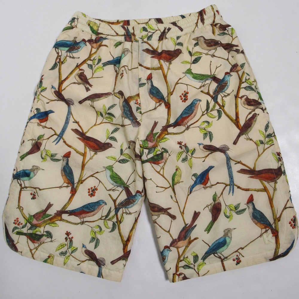 Kenzo Men's Bird Print Bermuda Short Multi FB65MSH079J0 Padded Size M